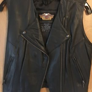 Ladies Harley Davidson Leather Vest Medium